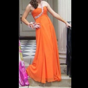 Orange Evening Dress Size 4